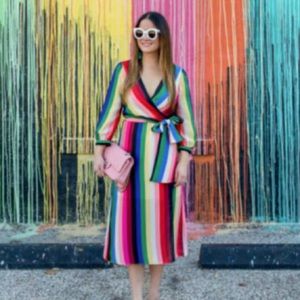 Alice + Olivia Multicolor Striped Dress